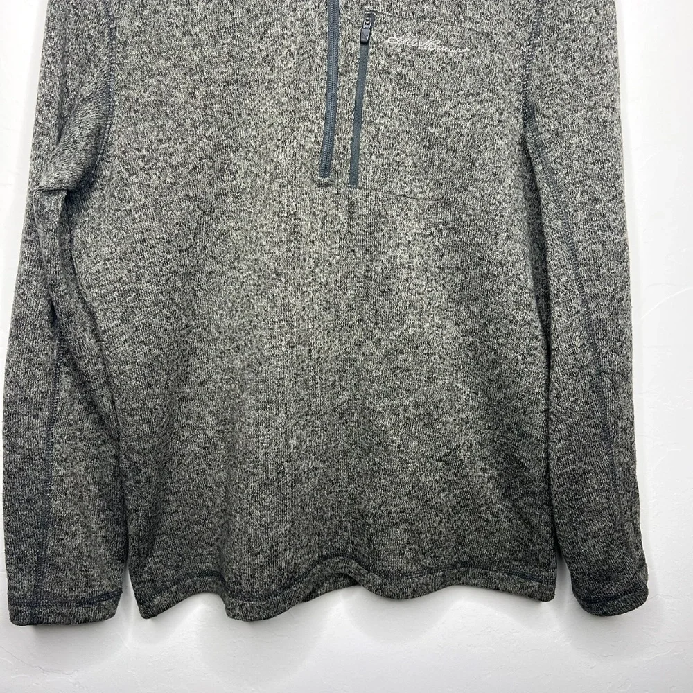 Eddie Bauer Men's Quarter Zip Pullover Tan and Grey